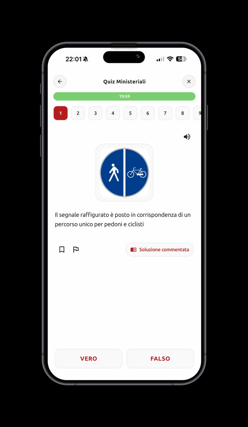 Allenati con i quiz nell’app PatenteFlash