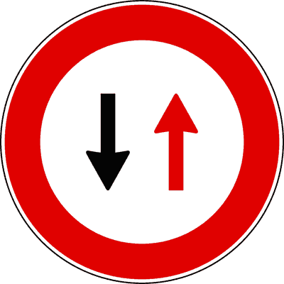 Illustrazione: Dare precedenza nei sensi unici alternati