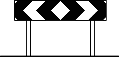 Illustrazione: Delineatore per intersezione (incrocio a 'T')