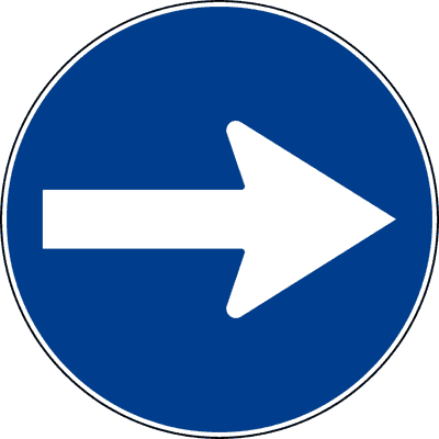 Illustrazione: Direzione obbligatoria a destra