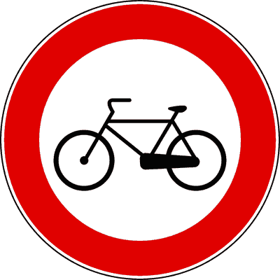 Illustrazione: Divieto di transito ai velocipedi