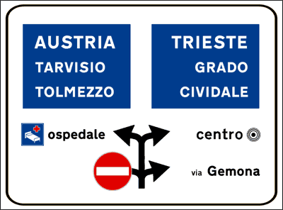 Illustrazione: Preavviso incroci urbani ravvicinati