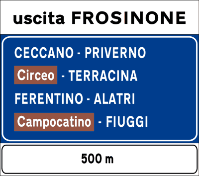 Illustrazione: Segnale di itinerario extraurbano