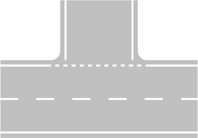 Illustrazione: Striscia di margine discontinua (passo carrabile)