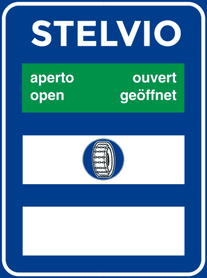 Illustrazione: Transitabilità (passo aperto con obbligo di catene)