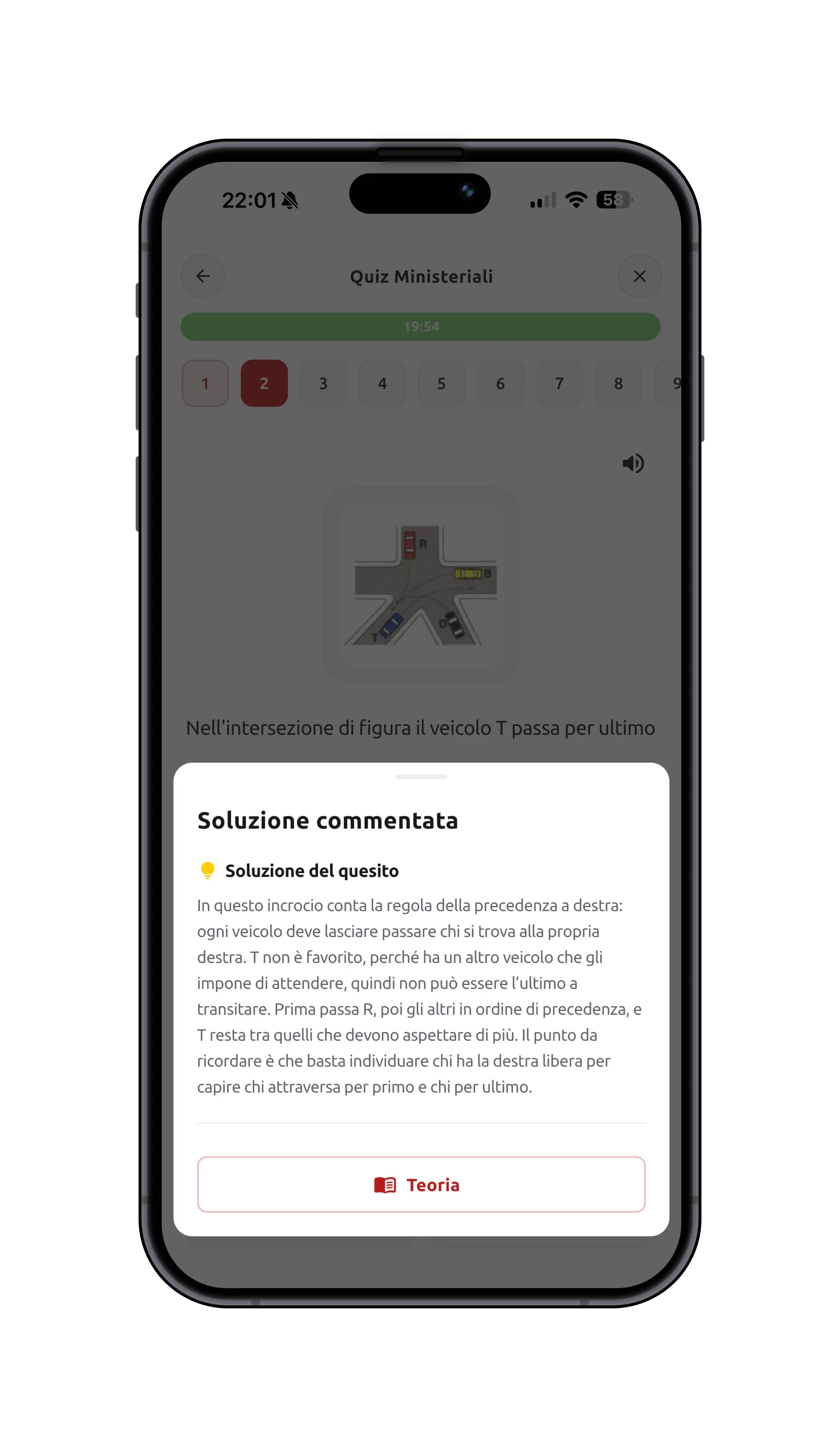 App PatenteFlash — soluzione commentata di un quiz